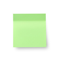 Blank green sticky paper note. isolated on transparent background