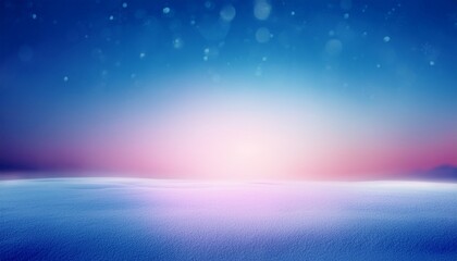 Fototapeta premium pink glow on blue empty background cold morning light clear sky abstract illustration winter defocused template