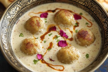 Royal Indian Curry - Malai Kofta in Creamy Cashew Gravy with Butter Naan and Jeera Rice
