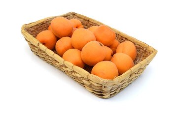 Peaches isolated on white background