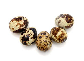 Quail eggs are isolated on a white background