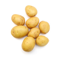 New potato isolated on white background close up