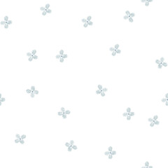 Seamless pattern with blue flowers. Botanical illustration for home decor.