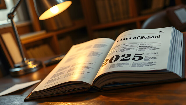 Open yearbook featuring the "Last Day of School" page, showcasing memories and graduation highlights for 2025