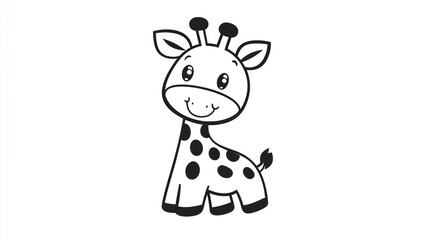 Obraz premium A cute and smiling giraffe standing up in a friendly pose