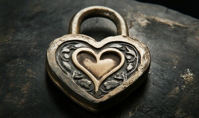 Heart shaped lock symbolizes love security forever.
