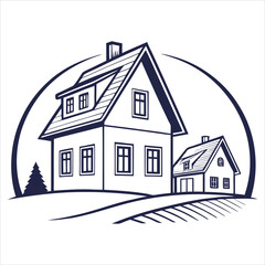 silhouette houses icon symbol vector illustration