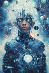 AI-Generated Futuristic Cybernetic Portrait