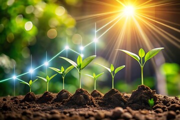 Growing Success: Young Plants Showing Growth and Progress