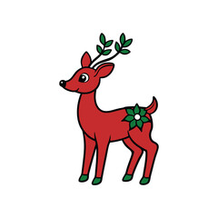 christmas deer vector illustration