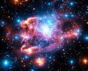 Fototapeta premium Cosmic Nebula: Stellar Birth in Space.