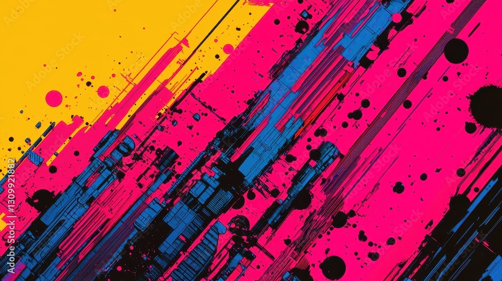 Poster vibrant abstract background with bold colors and dynamic lines