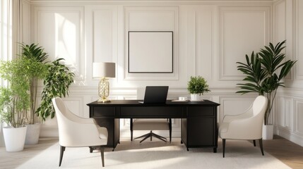 Fototapeta premium Elegant Home Office Interior Design