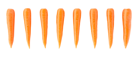 Set of fresh carrots. Isolated on transparent background