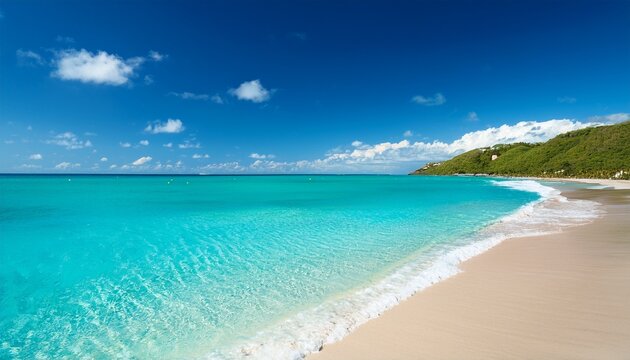 blue sky and turquoise sea in solanas beach