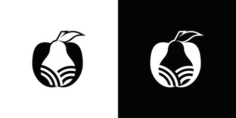 avocado fruit logo simple vector