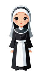 Naklejka premium Religious Sister Icon in Traditional Habit