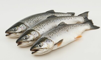 Fototapeta premium Freshly caught fish on a white surface.