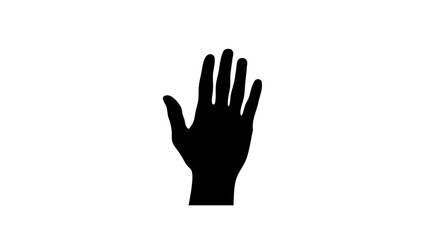 Obraz premium silhouette of a hand raised against a white background 