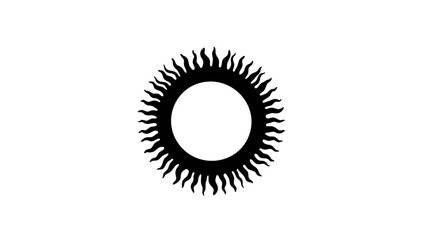 Fototapeta premium Black sun silhouette graphic design on white background 