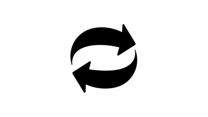 Silhouette of Recycle Arrows in Black  
