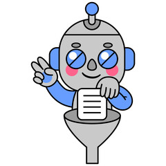 Cute robot filtering files