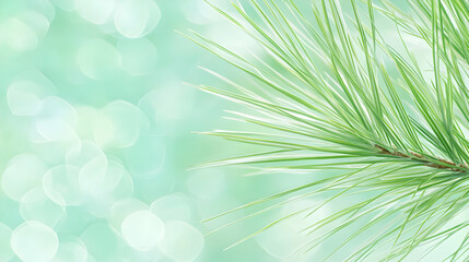 Obraz premium Soft Green Pine Needles Abstract Background Illustration