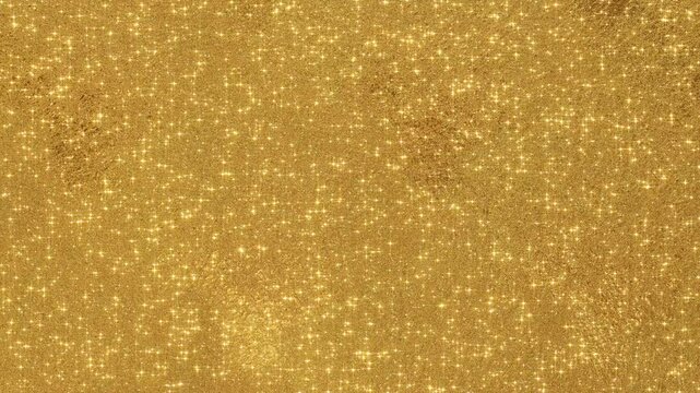 gold texture with shiny glittering stars glowing animation, luxury metallic golden pattern beauty and cosmetics motion design element	