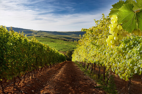 Fotofrafia de una plantaci&oacute;n de uvas