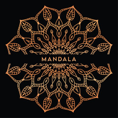 Elegant luxury mandala background featuring intricate floral ornament patterns. A sophisticated golden mandala design, perfect for high-end cards, covers, prints, posters, banners, brochures 