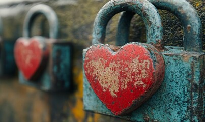 Heart shaped locks symbolize enduring love and commitment.