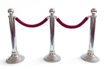 Velvet rope divider, isolated white background
