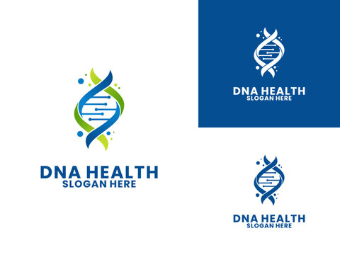 Creative DNA Genetic Logo Design Template. Modern DNA Health logo design vector
