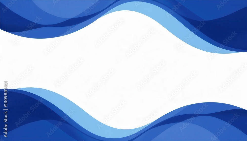 Poster abstract blue wave background with dynamic curved lines, modern gradient texture, fluid motion design, empty white space for text