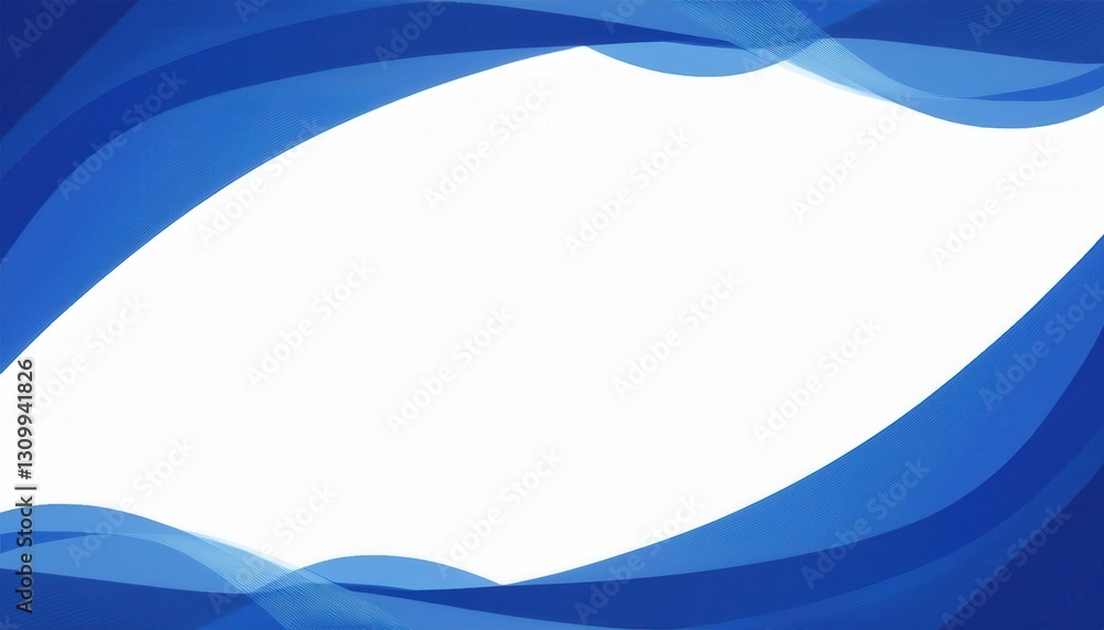 Aufkleber abstract blue wave background with dynamic curved lines, modern gradient texture, fluid motion desig