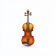 Fototapeta premium Realistic 3D Icon Cartoon of a Classic Violin with a Wooden Bow isolated on clear white background