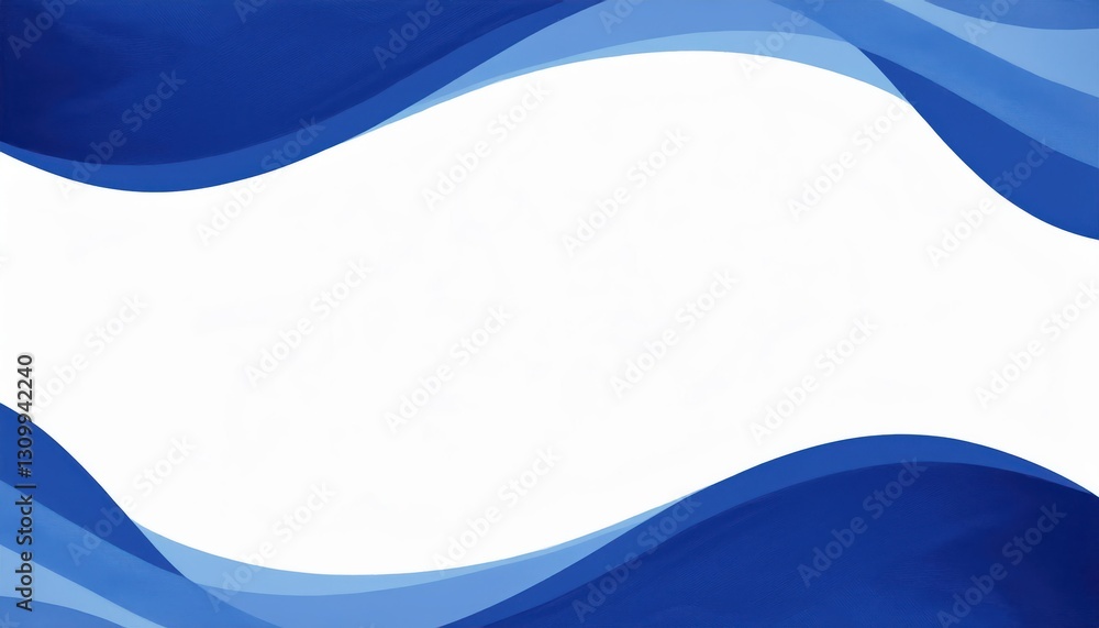 Aufkleber abstract blue wave background with dynamic curved lines, modern gradient texture, fluid motion design, empty white space for text