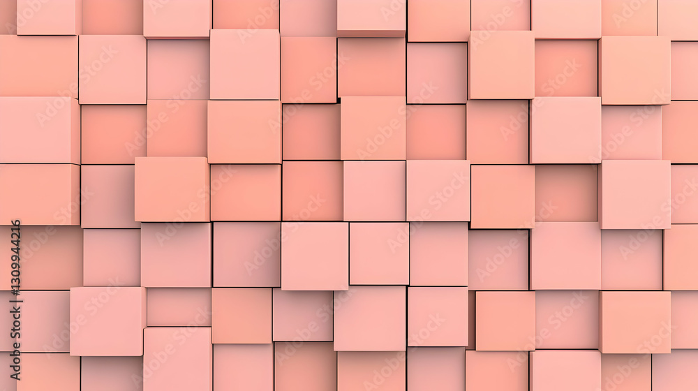Poster peach cube 3d abstract background