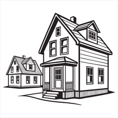 silhouette houses icon symbol vector illustration