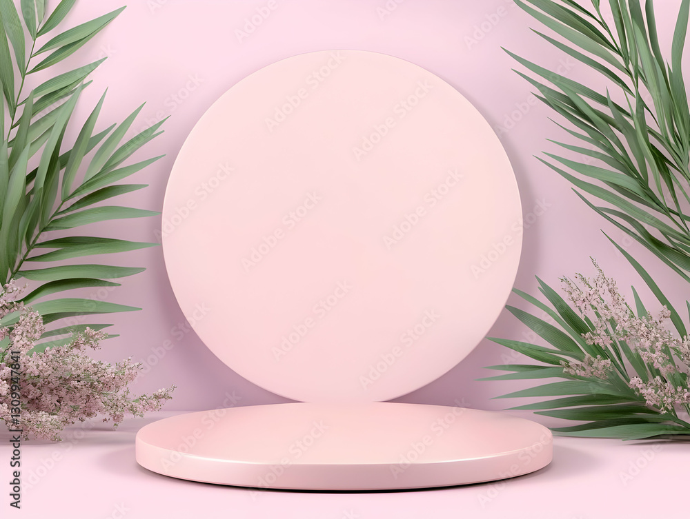 Poster pink 3d render product display background