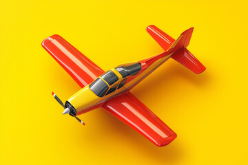 Naklejka premium 3D airplane isolated on a solid color background