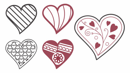 Set Variations of vector  hearts icon