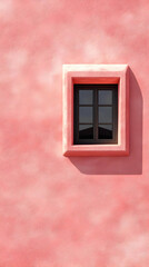 Pink Wall with Window: A 3D Rendered Illustration