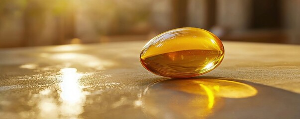 Healthy Omega-3 Fish Oil Capsule for Wellness & Nourishment, Rich Vitamin Supplement for Dietary Support.