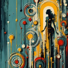 abstract grunge background with grunge effect with a girl