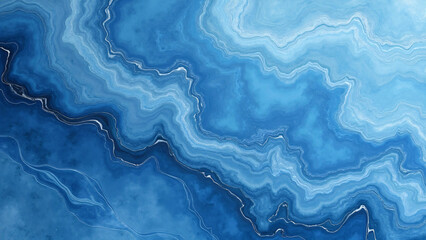 Obraz premium Deep Blue Marble with Cloudy White Veins