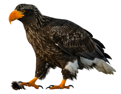 Majestic Steller's Sea Eagle with Sharp Beak and Dark Feathers