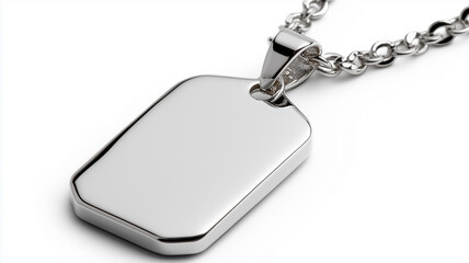 Fototapeta premium Dog tag necklace pendant isolated on white background 
