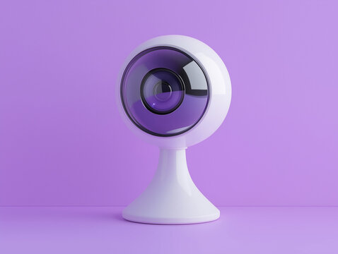 3D Webcam Isolated on a Solid Color Background