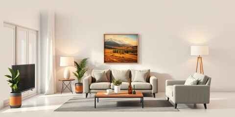 Cozy Living Room with Artwork and Furniture